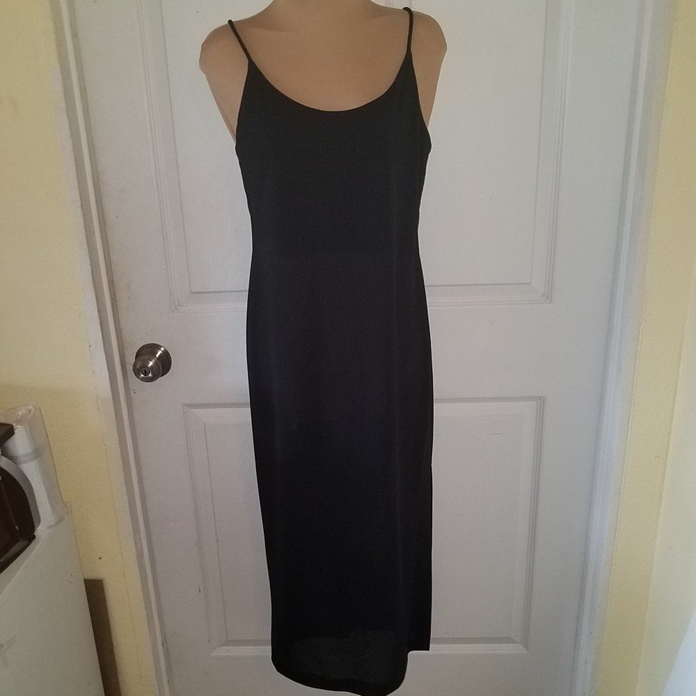 Horchow black spaghetti strap maxi